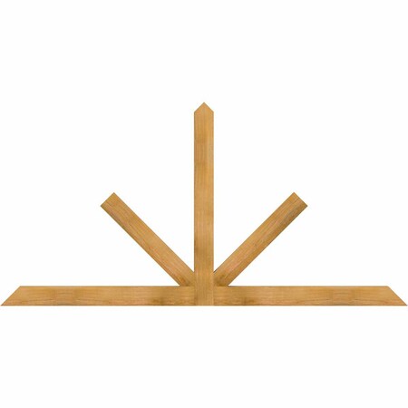 Ekena Millwork Saratoga Rough Sawn Timber Gable Bracket, Western Red Cedar, 84"W x 42"H x 2"D x 4"F, 12/12 Pitch GBW084X42X0204SAR00RWR